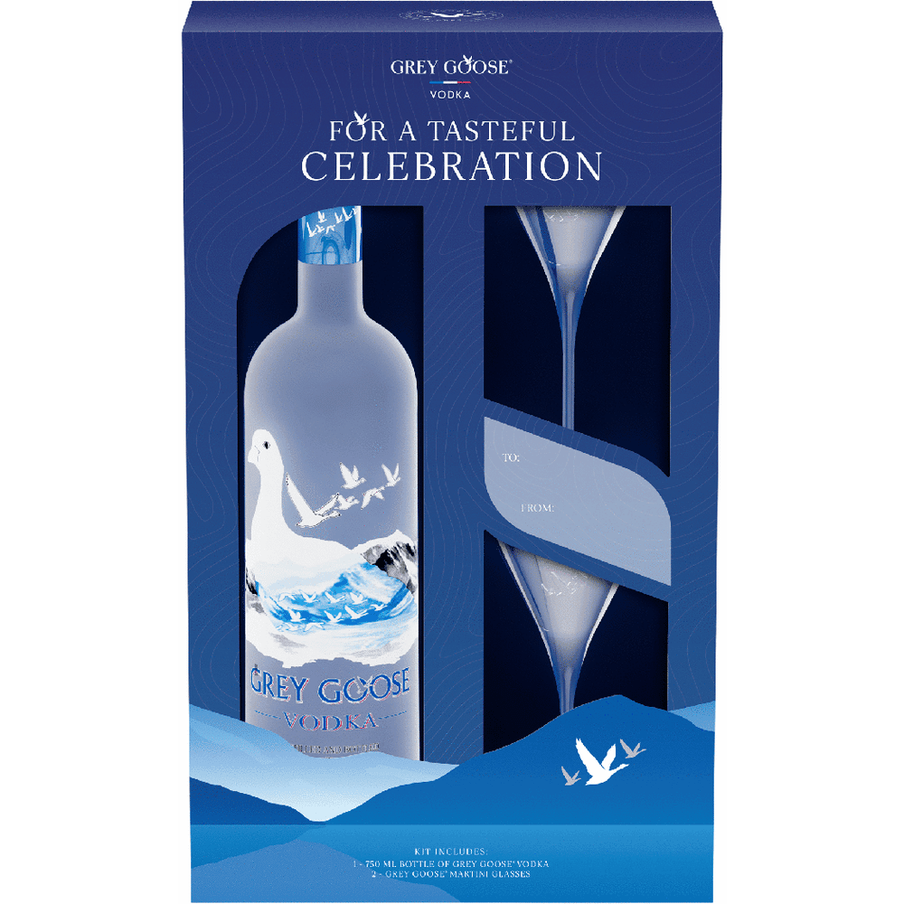 Grey Goose Vodka Gift Set w/Glasses (750ml)