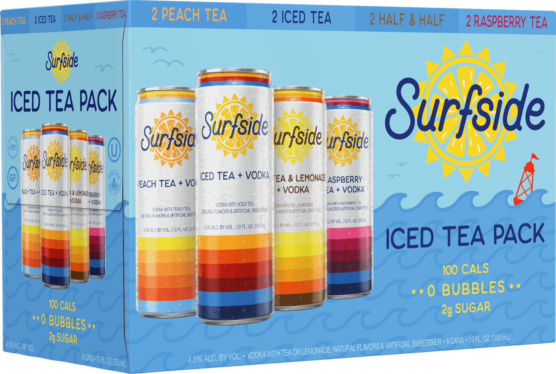 8PK -Surfside Iced Tea + Vodka Starter Variety Pack (355ml)