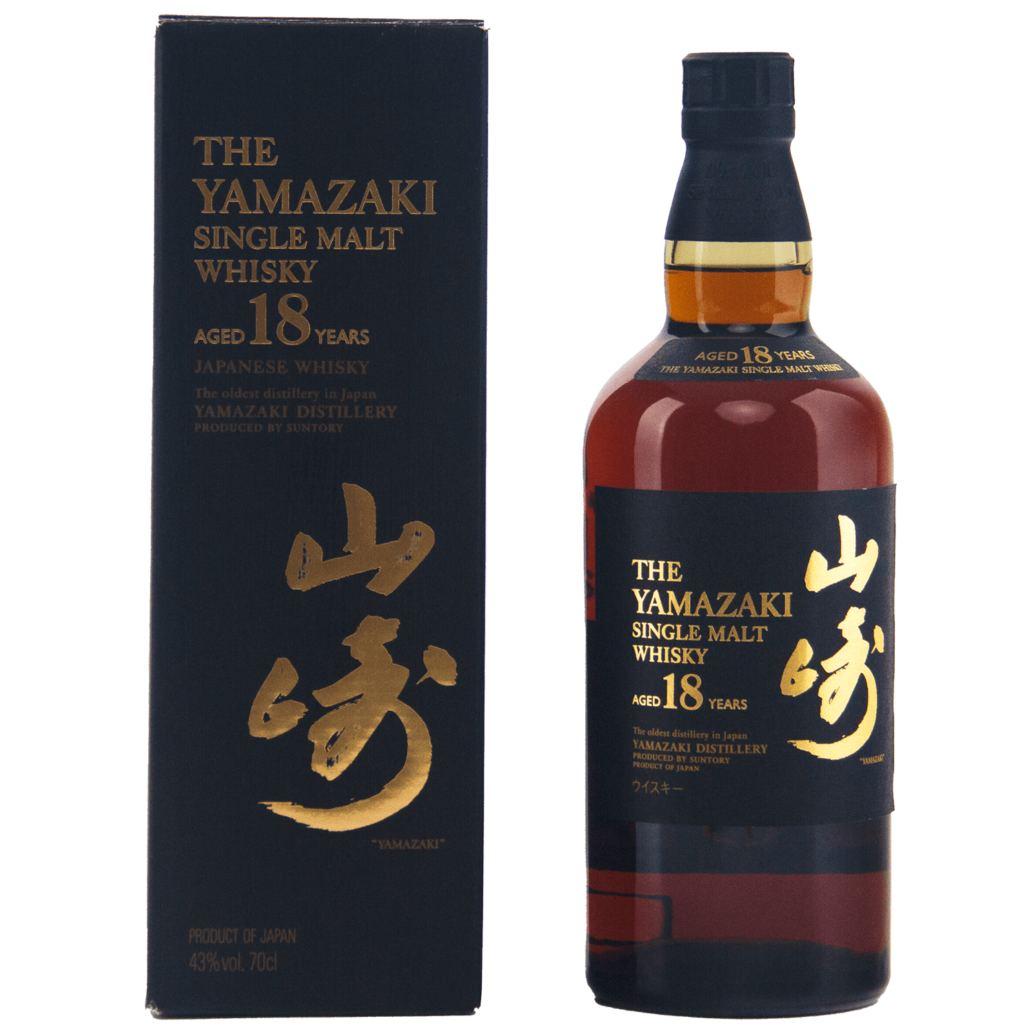 Suntory Yamazaki 18yr Old Single Malt Whiskey 86PF (Black & Gold Box)